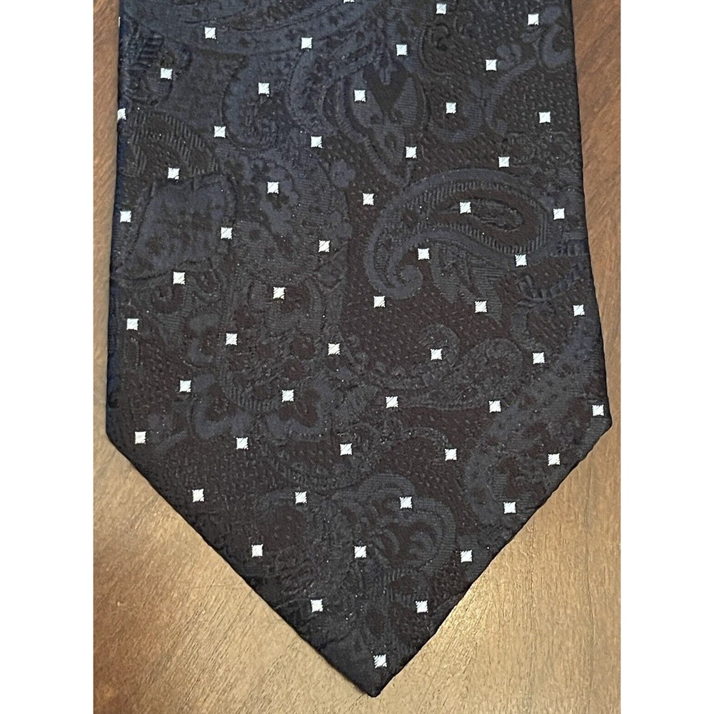 Romeo Gigli Black Gray 100% Silk Men’s Neck Tie Made In Italy